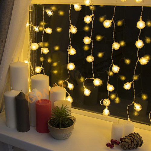 Гирлянда Занавес светодиодный 240 LED, 2*2м, 8 режимов, теплый