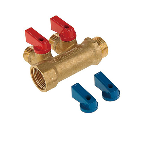 Коллектор с шар. кран.3/4"х1/2"м-2вых . ПЛОСКИЙ VIEIR /50 VR712