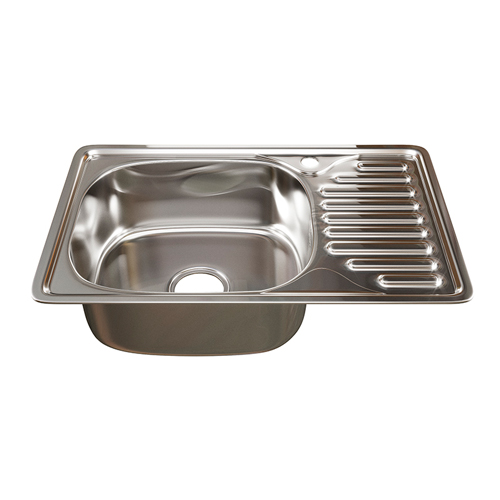 Мойка нерж. 42*66см 0,6мм лев вып 3 1/2 (глуб чаши 16см) с сифоном "MIXLINE