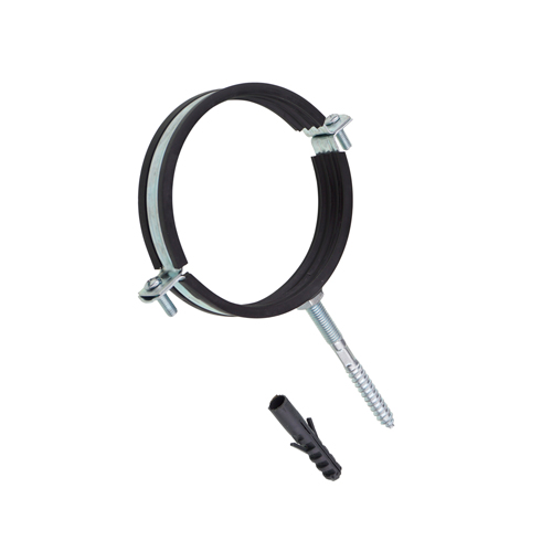 Хомут сантехнический, шпилька+дюбель, 4", диаметр 100-116мм М8