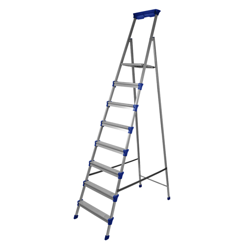 Стремянка сталь с широкими 3 ступенями (черная) НИКА