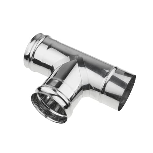 Тройник нерж 100 0,5мм д/дымохода