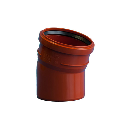 Отвод наружный рыжий d=110мм 67 гр.