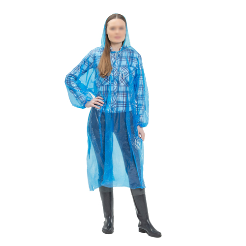 Плащ дождевик глянцевый, рукава на резинках INBLOOM 82х110см, ПЭ 20мкм, 5 цвета /10/300/