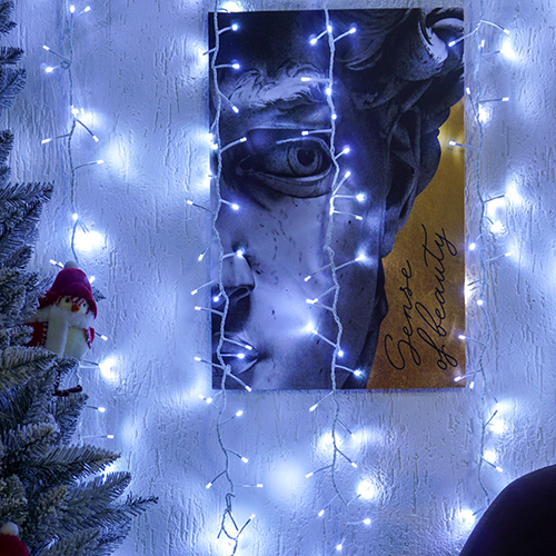 Гирлянда Занавес светодиодный "ВОДОПАД" Мультицвет 2*2м 480 ламп LED, прозрач.пров, 8 режимов