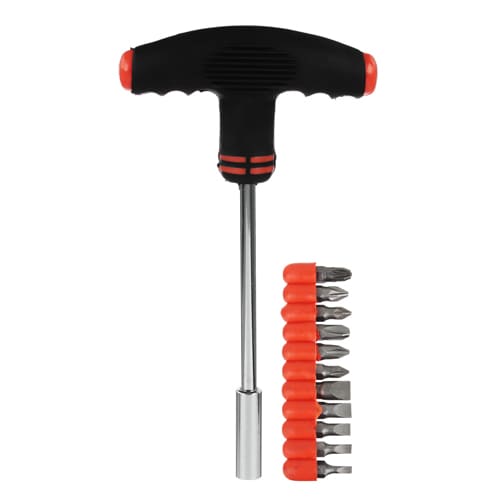 Отвертка Т-образная с набором бит 12пр.Ермак