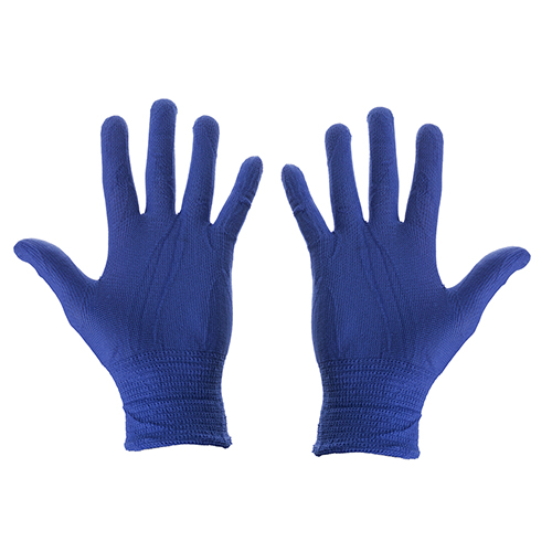 Перчатки нейлоновые с рифленым резиновым покрытием (синие)