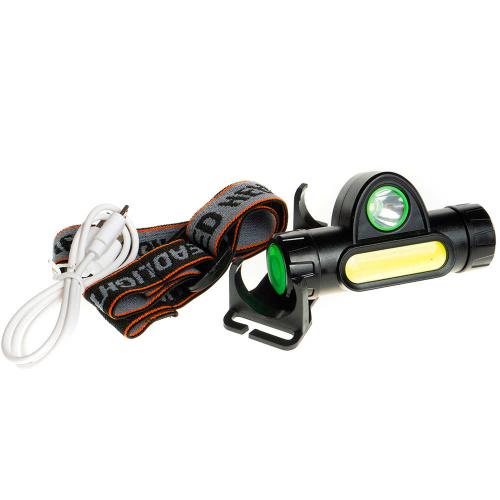 Фонарь налобный 7режима акк. 800mAh СОВ+7LED USB(855-353)