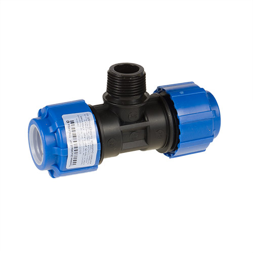 Тройник с накидной гайкой ВР 25х3/4 полипропилен