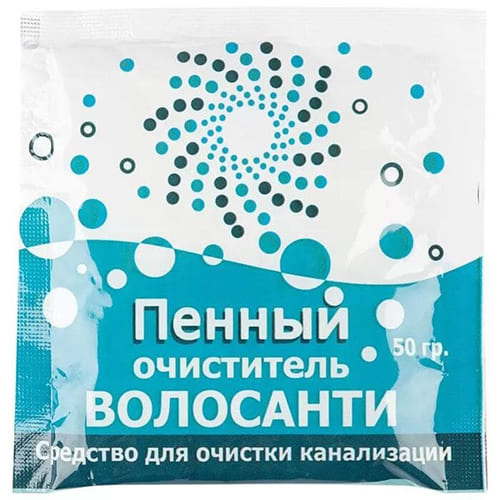 Средство от засоров труб, пенный очиститель Волосанти 50гр