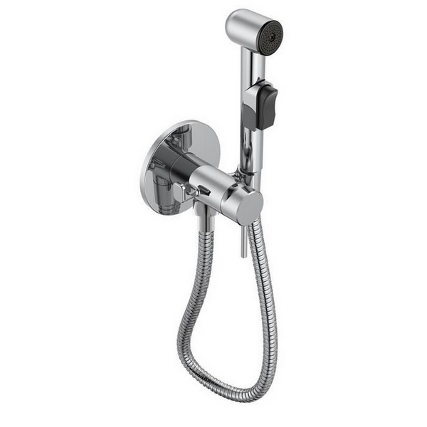 Смеситель с лейкой VEGA на гайке, высокий излив 502 сталь 2 режима