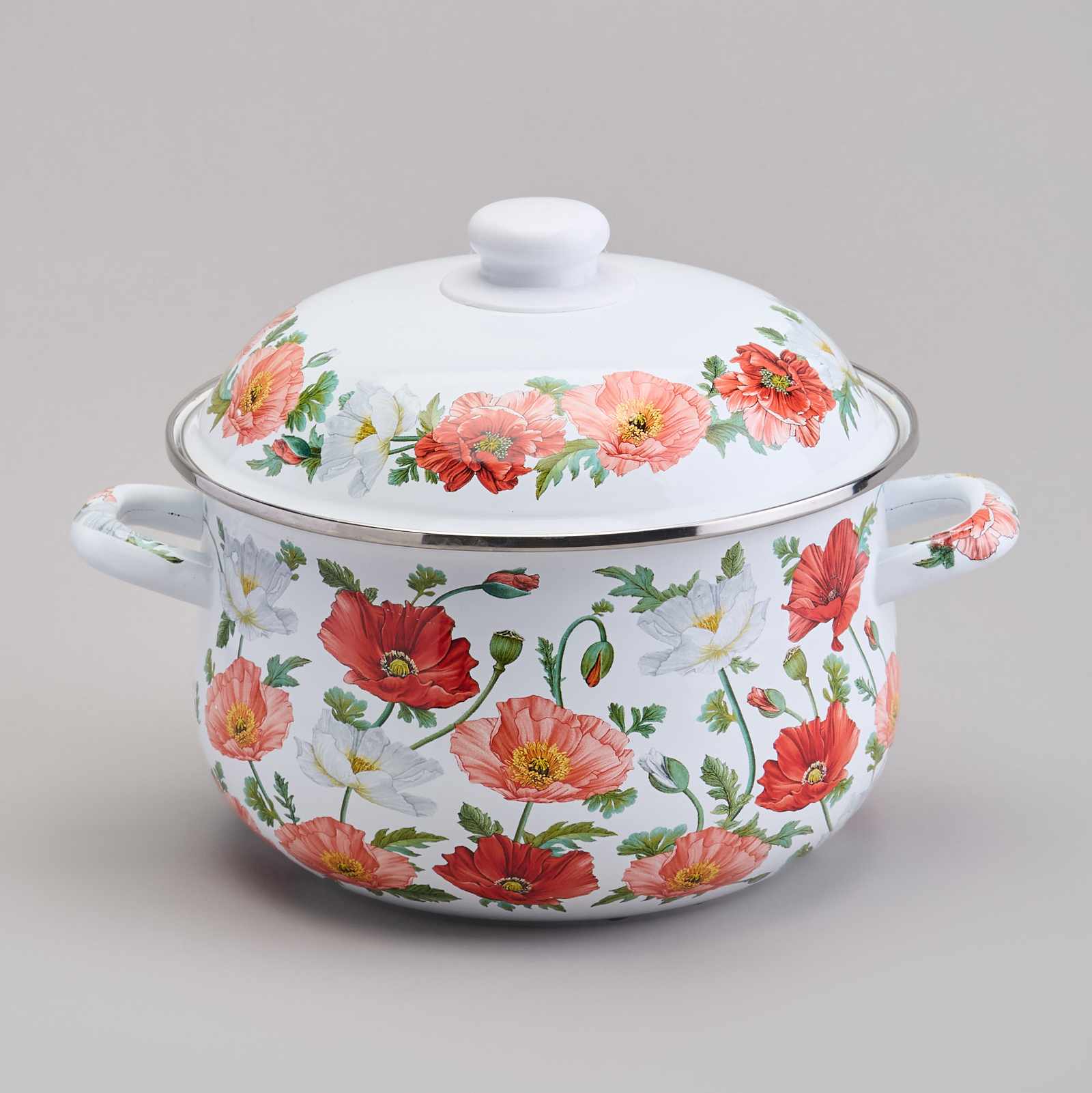 Кастрюля 3.6л из нерж.стали с крышкой из стекла Mentolo