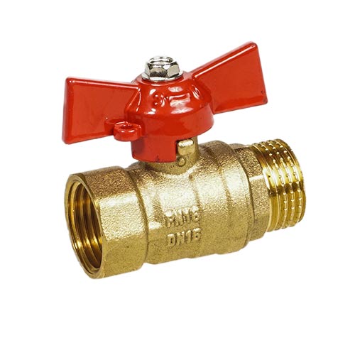 Кран шаровой для трехпроходной 1/2х3/4х1/2 вн-нар-нар AQUALINK