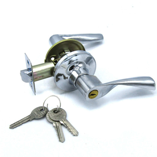 Ручка защелка ЗВ2-01 с ключом универсальная Trodos (хром)