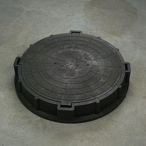 Люк канализ. 9 тонн (зелёный) полимер, для легковых а/м в зоне парковки