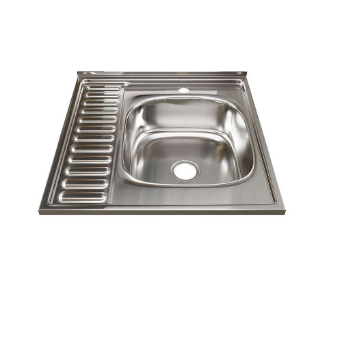 Мойка нерж.квадр. 60*60см 0,6мм прав. вып 3 1/2 (глуб.чаши 16см) без крепления и без сифона MIXLINE