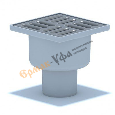 Трап с вертик.спуском 50 не регулир. нерж.решетка 100*100 ТА5202