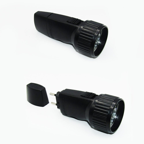 Фонарь аккумуляторный 5LED встроенная вилка