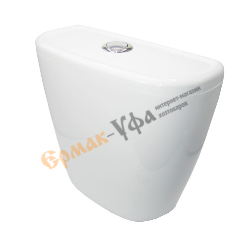 Бачок для унитаза пластм. универсальный тип4 с арматурой кнопка хром без полки