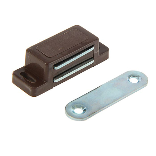 Защелка магнитная мебельная (средняя) коричневая 50/1200