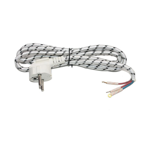 Шнур для утюга 1,4м 250В 10А с/з белый