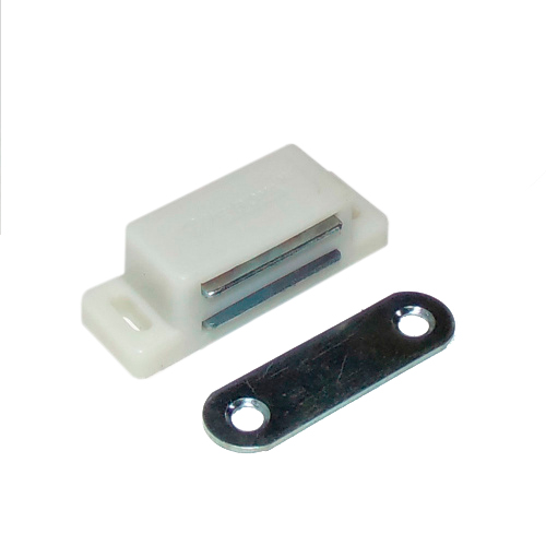 Защелка магнитная мебельная (средняя) белая