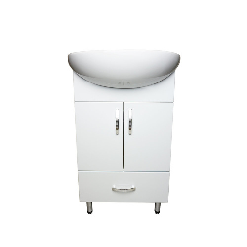 Тумба+Раковина Ладога 500 белый с 1 ящиком снизу (выс850*шир510*глуб435)
