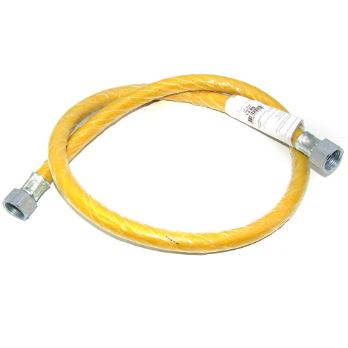 Подводка гибкая д/газа шланг в резиновой оплетке 1/2" Г/Г, 4000мм черная