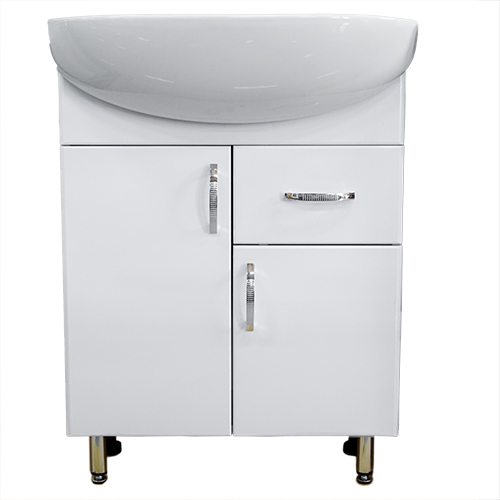 Тумба+Раковина ERICA (Эрика) 600 бел с 1 ящиком справа (выс820*шир500*глуб280)