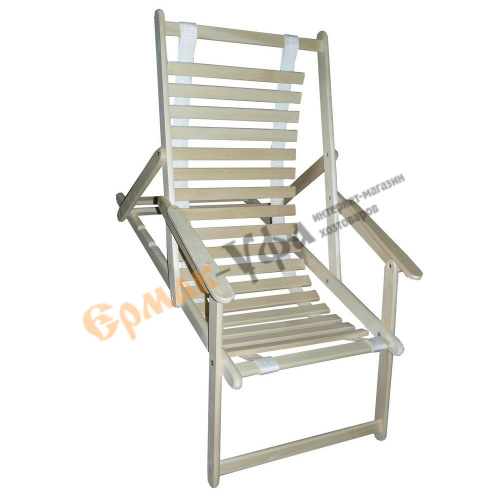 Шезлонг раскладной с подлокотниками (гибкий), Банный Мастер 67537