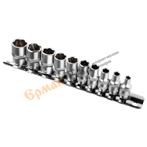 Набор головок Супер лок (10шт) 1/4" 4-5-6-7-8-9-10-11-12-13мм ЕРМАК