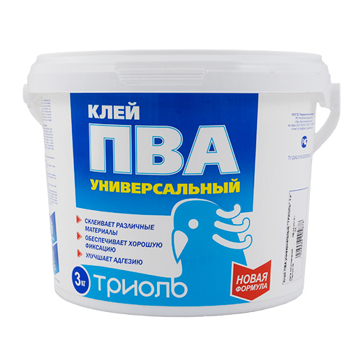 Клей ПВА акриловый 3кг ТРИОЛЬ