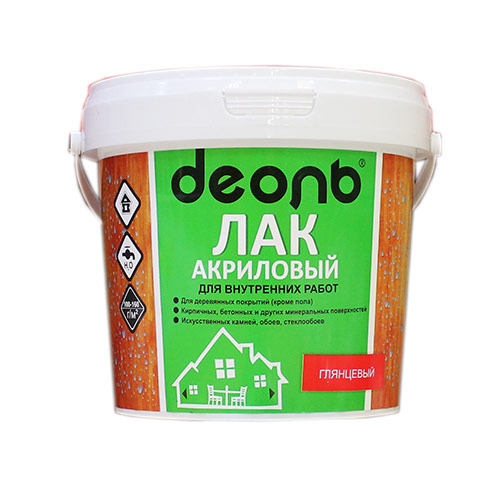 Лак акриловый глянцевый 2,7л (ДЕОЛЬ) быстросохнущий Без запаха
