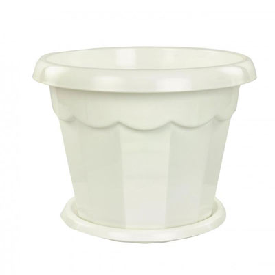 Горшок для цветов Дюна 340мм х 630мм 42 л. со вставкой белый