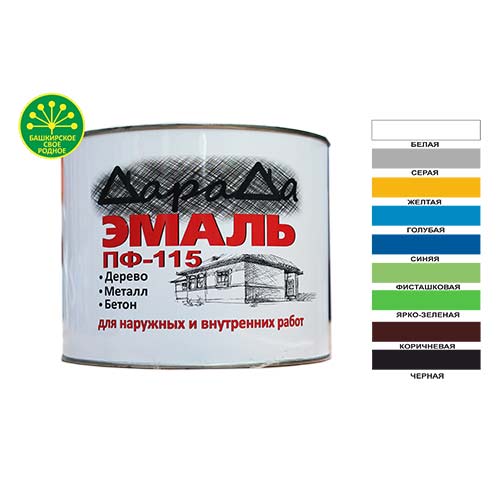 Эмаль ПФ-115 серая 25кг ГОСТ, ДАРАДА