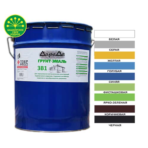Грунт-эмаль 3в1 серый 5кг.быстросохнущий ДАРАДА