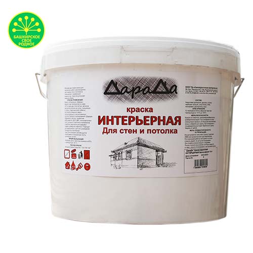 Краска интерьерная 14кг (ДАРАДА) ГОСТ акриловая белоснежная