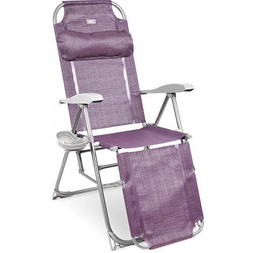 Кресло-шезлонг с полкой КШ3/1 баклажановый