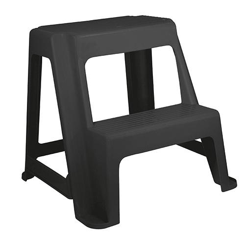 Табурет пластмассовый универсальный со ступенькой (черный)
