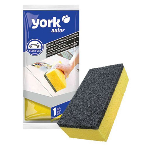 Губка для мытья автомобиля двусторонняя YORK