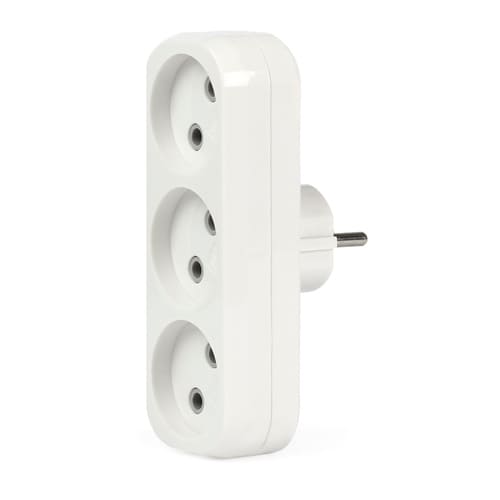 Разветвитель 3гн, с/з, 16А, плоский,белый  (SBE-16-A02-3z)