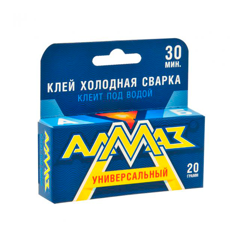 Клей хол. сварка универсальный 20г двухкомпонентный Алмаз-пресс