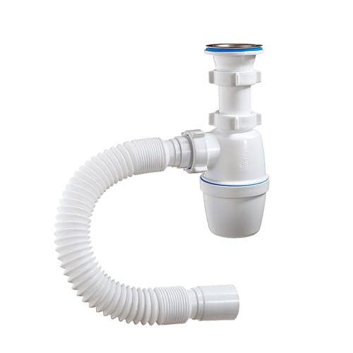 Сифон для мойки/раковины, сотвод.д/стир. маш. гибкой трубой, 1 1/2"х40мм, труба 40х40/50 С0315