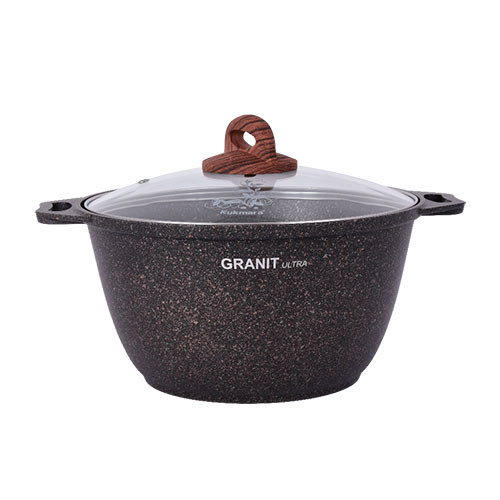 Кастрюля 3,0 л, со стеклянной крышкой, АП KUKMARA линия "Granit ultra