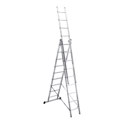 Лестница алюм. трехсекц. 3*13 ступ. высотка 3,67/6,69/9,71 ,вес 18,21кг,стен. проф.1,13мм,67*20мм