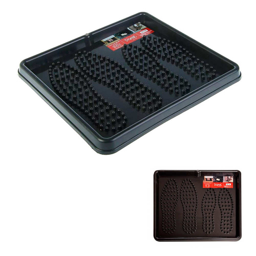 Коврик придверный 45*75см ComeForte серо-черный