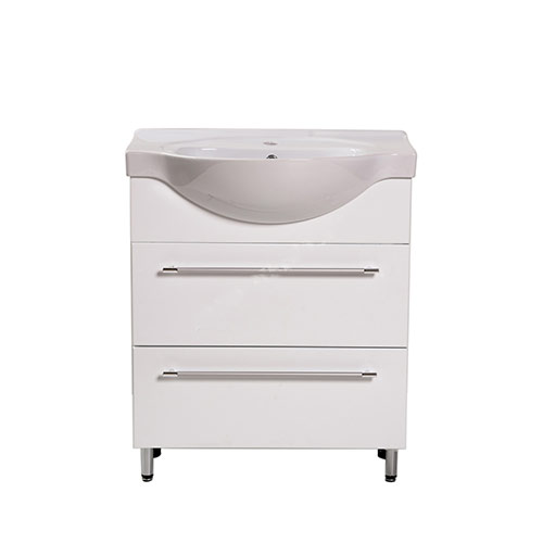 Тумба+Раковина Байкал 650 с 2 ящиками, Белый