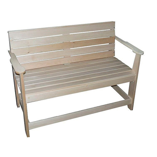 Скамья деревянная с подлокотниками разборная (Диван) 1400х870х550 Банный Мастер