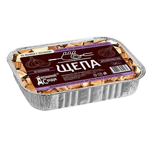 Щепа для копчения сала (яблоня и с чесноком)