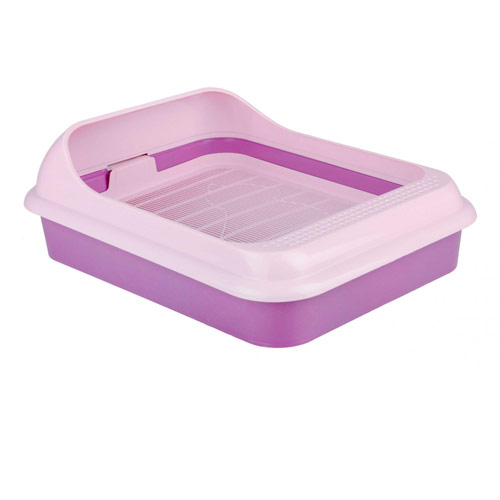 Лоток туалет Феликс/Лекси с бортом и сеткой (фиолето-розовый)